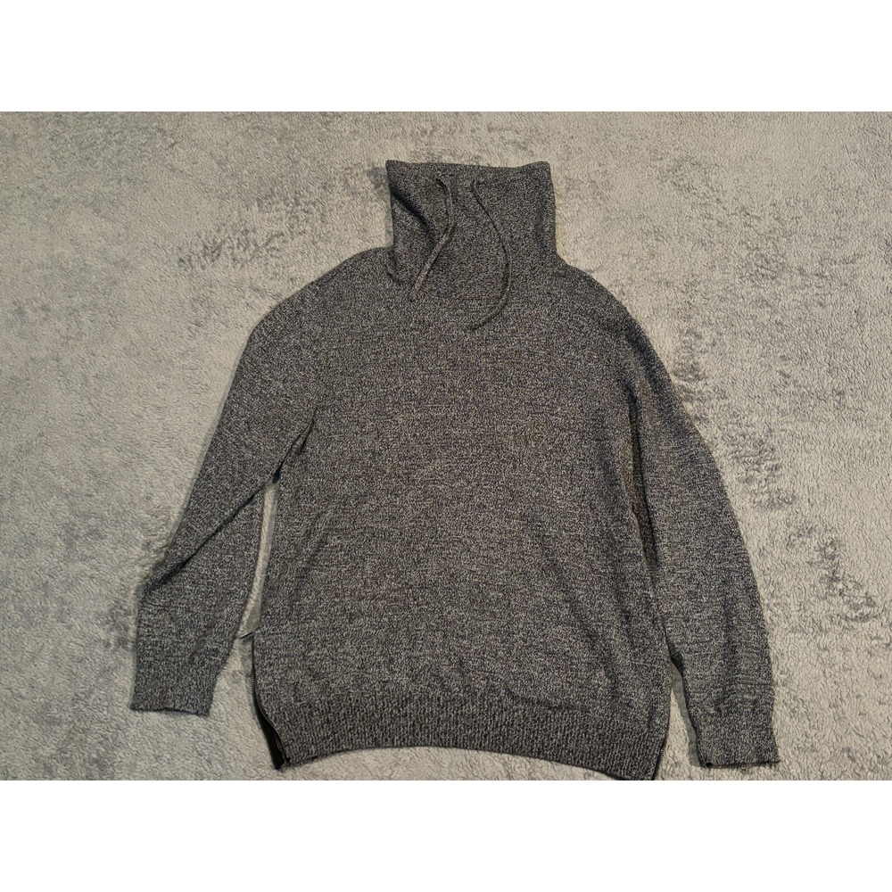Express Sweater Mens XL Stretch Long Sleeve Cowl Neck Gray Thermal Funnel Neck